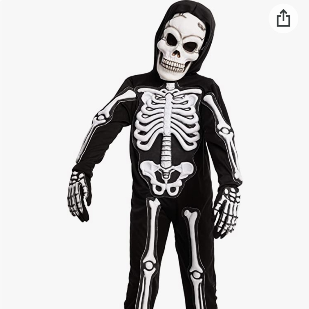 3D Skeleton Costume Set for Kids Halloween Dress